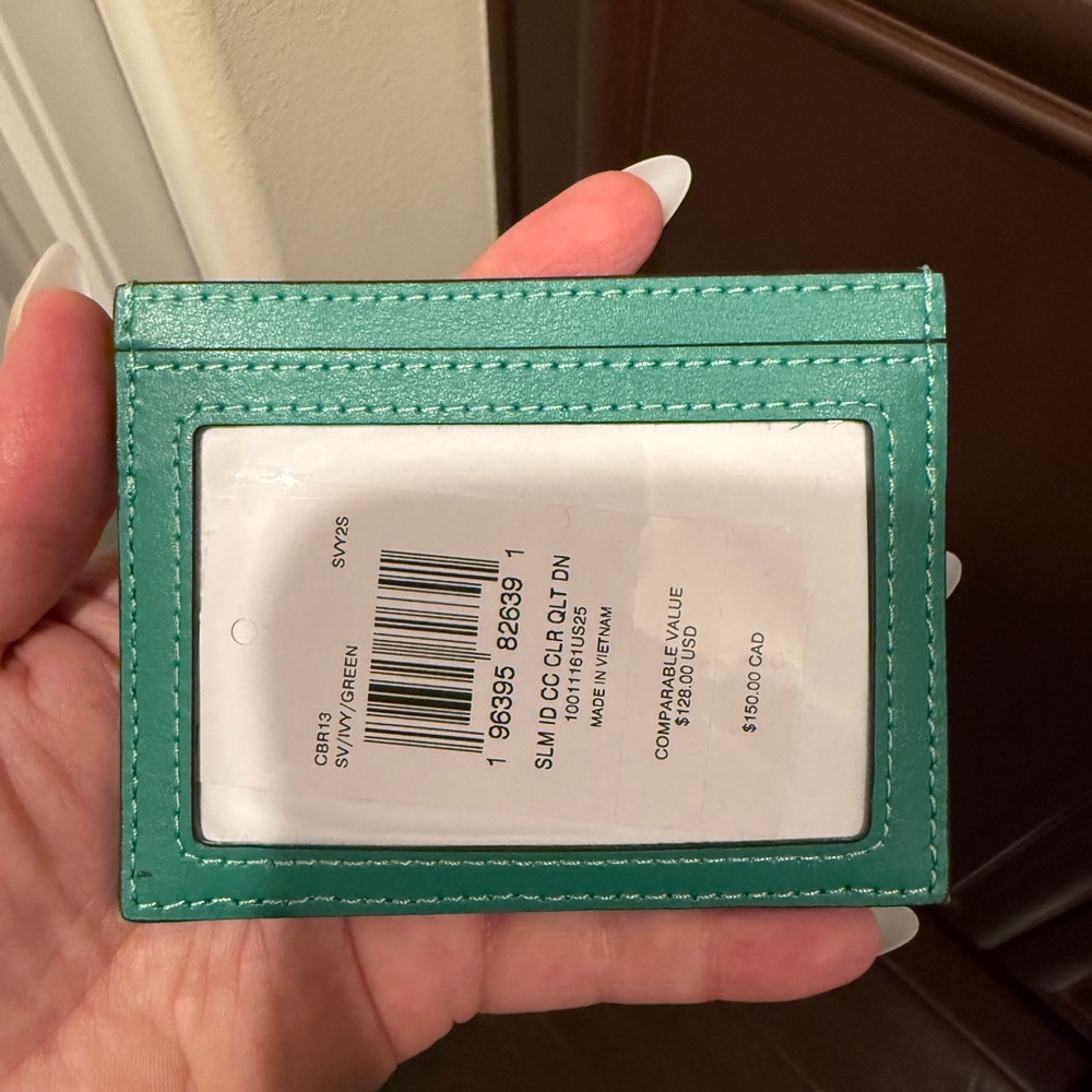 Coach denim card holder